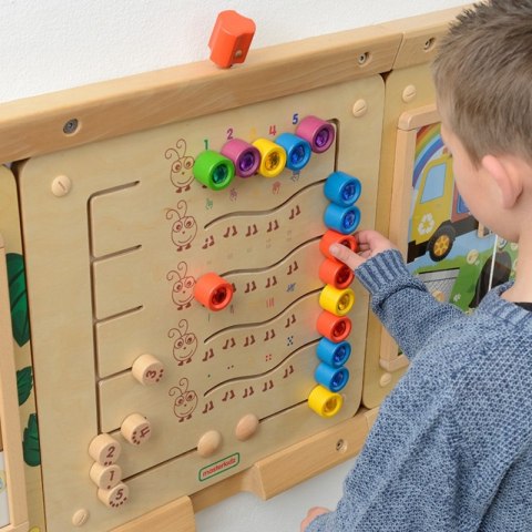 Masterkidz MASTERKIDZ Kolorowe Gąsieniczki Nauka Liczb i Ilości - Tablica Ścienna Edukacyjna Montessori