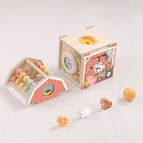 Tooky Toy TOOKY TOY Drewniana Stodoła Aktywności Sorter Liczydło Montessori