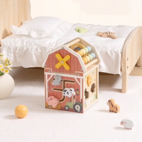 Tooky Toy TOOKY TOY Drewniana Stodoła Aktywności Sorter Liczydło Montessori