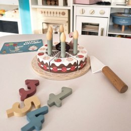 Tooky Toy TOOKY TOY Drewniany Tort Urodzinowy ze Świeczkami Rzepy