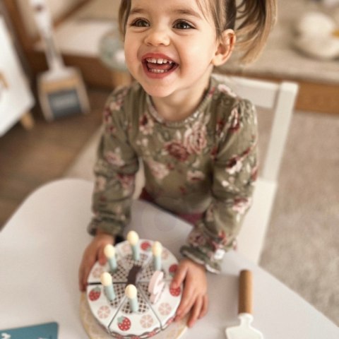 Tooky Toy TOOKY TOY Drewniany Tort Urodzinowy ze Świeczkami Rzepy