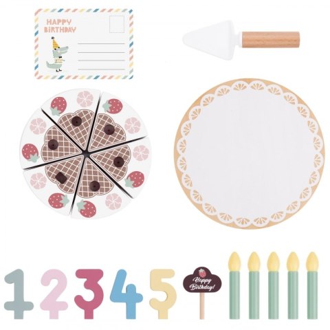 Tooky Toy TOOKY TOY Drewniany Tort Urodzinowy ze Świeczkami Rzepy