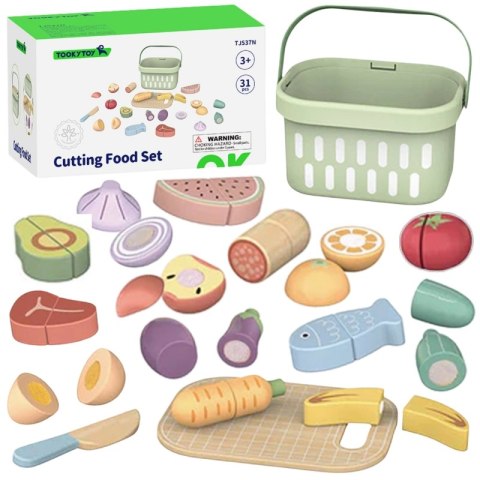 Tooky Toy TOOKY TOY Drewniany Zestaw Żywność Warzywa Owoce