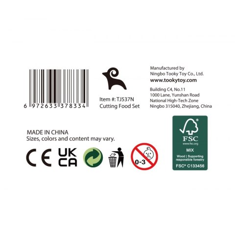 Tooky Toy TOOKY TOY Drewniany Zestaw Żywność Warzywa Owoce