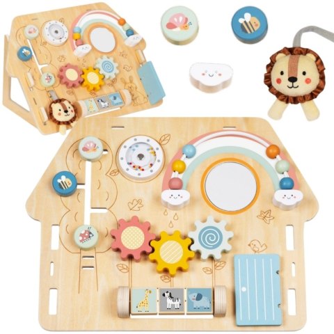 Tooky Toy TOOKY TOY Duża Drewniana Tablica Manipulacyjna Domek - Centrum Aktywności