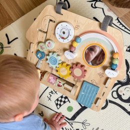 Tooky Toy TOOKY TOY Duża Drewniana Tablica Manipulacyjna Domek - Centrum Aktywności