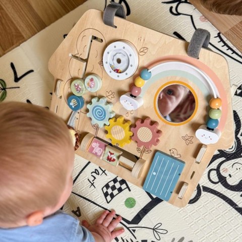 Tooky Toy TOOKY TOY Duża Drewniana Tablica Manipulacyjna Domek - Centrum Aktywności