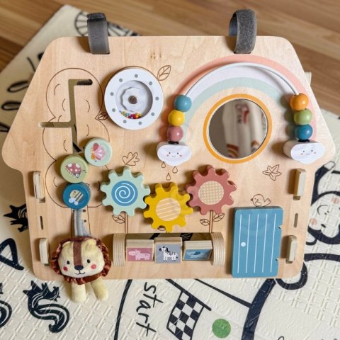 Tooky Toy TOOKY TOY Duża Drewniana Tablica Manipulacyjna Domek - Centrum Aktywności