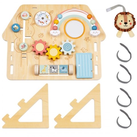 Tooky Toy TOOKY TOY Duża Drewniana Tablica Manipulacyjna Domek - Centrum Aktywności