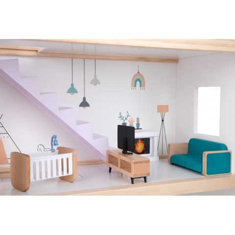 Tooky Toy TOOKY TOY Duży Drewniany Domek dla Lalek + Figurki FSC