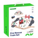 Tooky Toy Tooky Toy Drewniana Kolejka Staż Pożarna Ambulans 70 el.