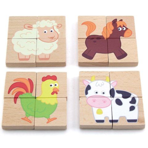 Viga Toys VIGA Drewniane Puzzle Magnetyczne Zwierzęta Układanka Certyfikat FSC