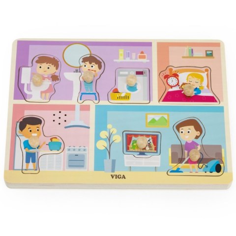 Viga Toys VIGA Puzzle Dźwiękowe Dopasuj Codzienne Aktywności