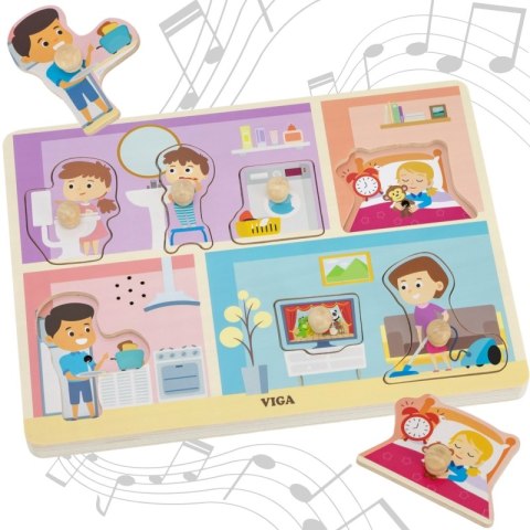 Viga Toys VIGA Puzzle Dźwiękowe Dopasuj Codzienne Aktywności