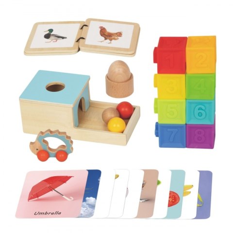 Woopie Let's Go Green WOOPIE GREEN Box Pudełko XXL Montessori Edukacyjne 6w1 Sensoryczne 7-8 Miesięcy 26el. FSC