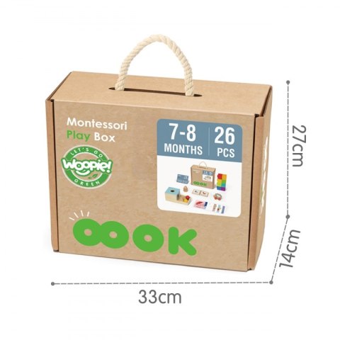 Woopie Let's Go Green WOOPIE GREEN Box Pudełko XXL Montessori Edukacyjne 6w1 Sensoryczne 7-8 Miesięcy 26el. FSC