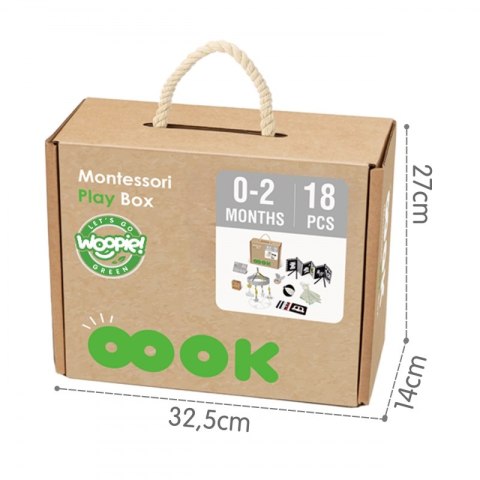 Woopie Let's Go Green WOOPIE GREEN Box Pudełko XXL Montessori Edukacyjne 7w1 Sensoryczne 0-2 Miesiące 18el. FSC