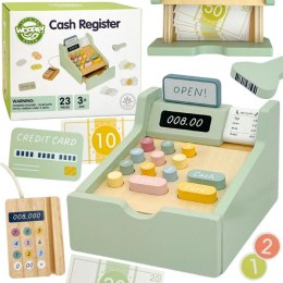 Woopie Let's Go Green WOOPIE GREEN Drewniana Kasa Sklepowa Edukacyjna z Akcesoriami 23 el. FSC