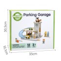 Woopie Let's Go Green WOOPIE GREEN Drewniany Parking Piętrowy 2w1 Stacja Benzynowa z Autkami i Figurkami 12 el. FSC