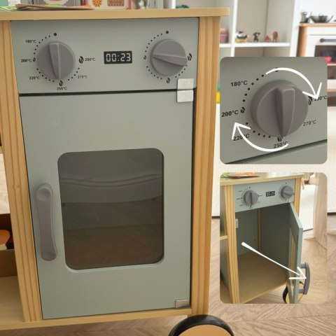 Woopie Let's Go Green WOOPIE GREEN Duży Wielofunkcyjny Sklepik 5w1 Stragan Supermarket Restauracja Kawiarnia Kuchnia 73 el