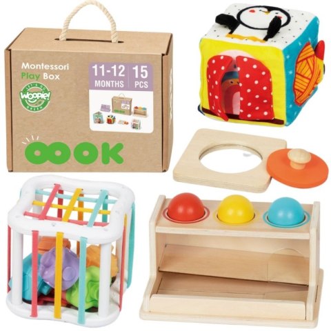 Woopie Let's Go Green WOOPIE GREEN Pudełko Box 5w1 Montessori Edukacujny 11-12M FSC