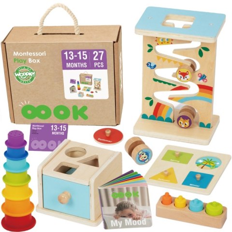 Woopie Let's Go Green WOOPIE GREEN Pudełko Box 6w1 13-15m Montessori Edukacyjne Sensoryczne FSC