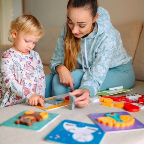 Woopie Let's Go Green WOOPIE GREEN Układanka Drewniana Klocki Zwierzątka Montessori FSC