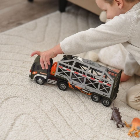 Woopie WOOPIE Ciężarówka Transporter Dinozaurów Auto z Dźwiękiem i Światłem