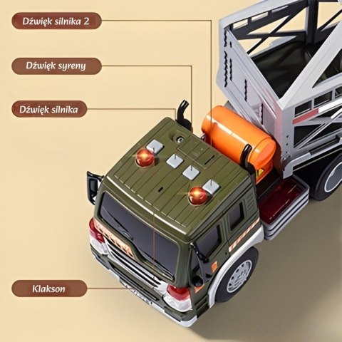 Woopie WOOPIE Ciężarówka Transporter Dinozaurów Auto z Dźwiękiem i Światłem