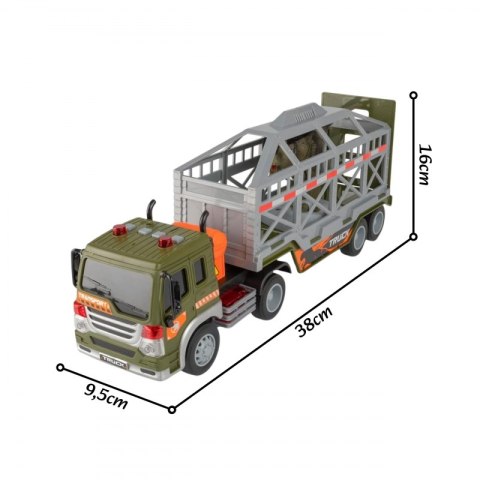 Woopie WOOPIE Ciężarówka Transporter Dinozaurów Auto z Dźwiękiem i Światłem