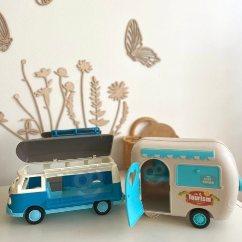 Woopie WOOPIE Kamper XL dla Lalek Zestaw Kempingowy z Przyczepką