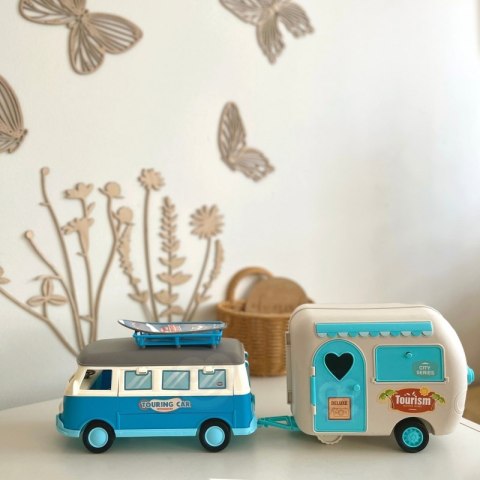 Woopie WOOPIE Kamper XL dla Lalek Zestaw Kempingowy z Przyczepką