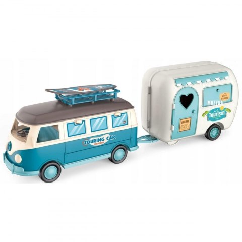 Woopie WOOPIE Kamper XL dla Lalek Zestaw Kempingowy z Przyczepką