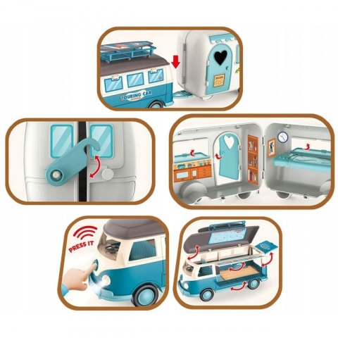 Woopie WOOPIE Kamper XL dla Lalek Zestaw Kempingowy z Przyczepką