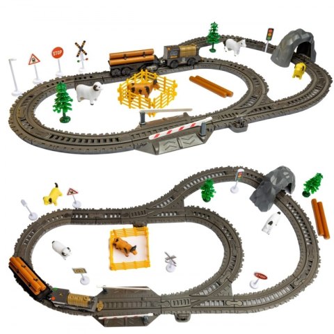 Woopie WOOPIE Kolejka Elektryczna Lokomotywa Retro Farma Tor XL 66 el.