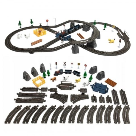 Woopie WOOPIE Kolejka Elektryczna Lokomotywa Towarowa Tor XXL 90 el.