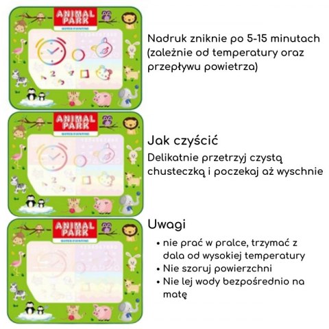 Woopie WOOPIE Mata Wodna do Malowania 2w1 XXL Dwustronna Zwierzęta