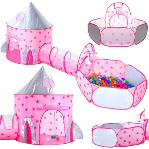 Woopie WOOPIE Namiot 3w1 Pałac Księżniczki XXL Domek Tunel Suchy Basen