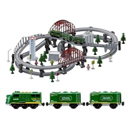 Woopie WOOPIE Nowoczesna Kolejka Elektryczna Tor XXL Lokomotywa Cargo Zestaw 128 el.