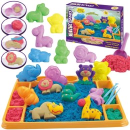 Woopie WOOPIE Piasek Kinetyczny 1,2 kg Zestaw XL ZOO Stolik z Foremkami