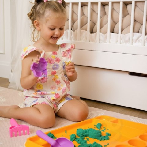 Woopie WOOPIE Piasek Kinetyczny 1,2 kg Zestaw XL ZOO Stolik z Foremkami