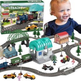 Woopie WOOPIE Pociąg Elektryczny Kolejka Tor XXL Ciuchcia Lokomotywa Zestaw Miasteczko 108 el.