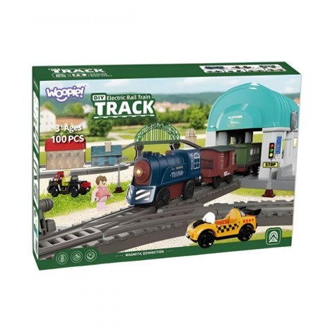 Woopie WOOPIE Pociąg Elektryczny Kolejka Tor XXL Ciuchcia Lokomotywa Zestaw Miasteczko 108 el.