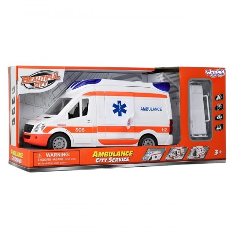 Woopie WOOPIE Pogotowie Karetka Ambulans Nosze w Zestawie + Sygnały Dźwiękowe I Świetlne
