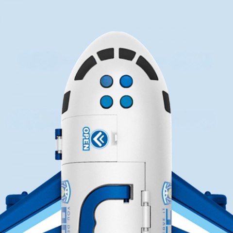Woopie WOOPIE Samolot Rozkładany Transporter Policja z 3 Autami Policyjnymi Zestaw XL Znaki Drogowe