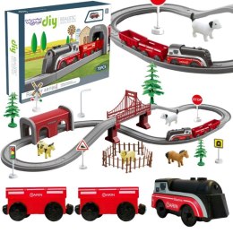 Woopie WOOPIE Zestaw Elektryczna Kolejka Lokomotywa Tor Farma Zwierzęta 70 el.