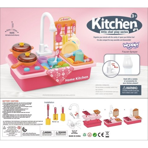 Woopie WOOPIE Zlewozmywak 2w1 Kuchnia dla Dzieci Różowa