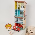 Classic World CLASSIC WORLD Remiza Strażacka Drewniana Garaż Auto Helikopter Figurki 13el.