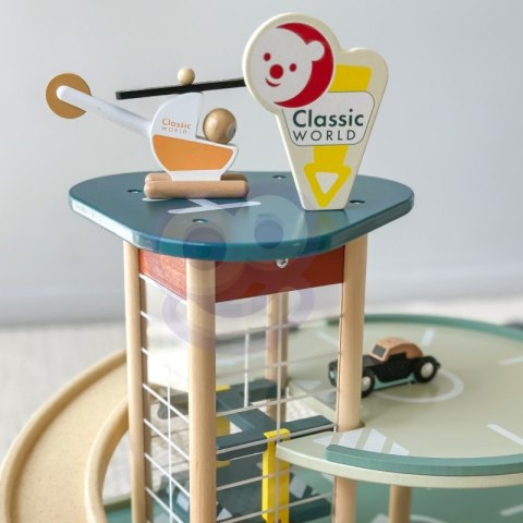 Classic World CLASSIC WORLD Wielopoziomowy Parking Auta Helikopter Dystybutor Myjnia + Akc.