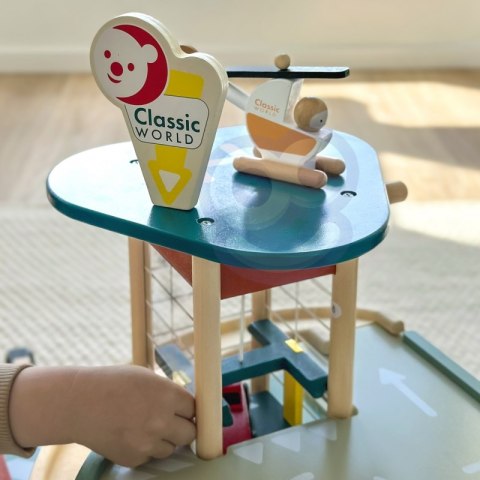 Classic World CLASSIC WORLD Wielopoziomowy Parking Auta Helikopter Dystybutor Myjnia + Akc.